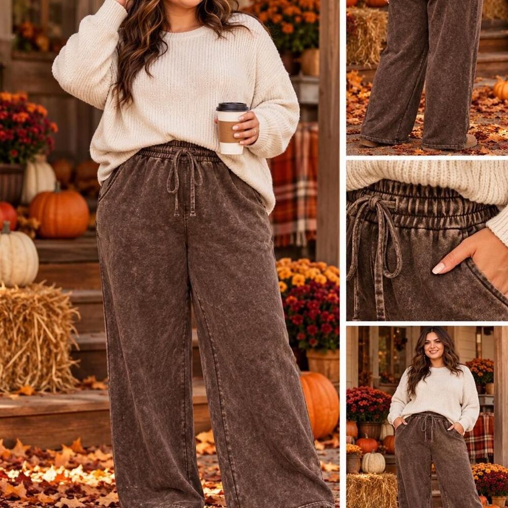 Zenana Women's Brown Joggers-tracksuits